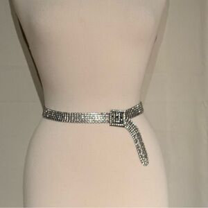 Vintage Silver Rhinestone Belt